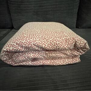 Rare Vintage IKEA Alvine Korall Duvet Cover Red White Print 92 x 78